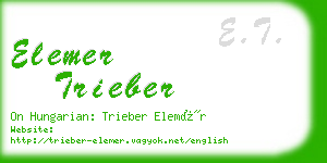 elemer trieber business card